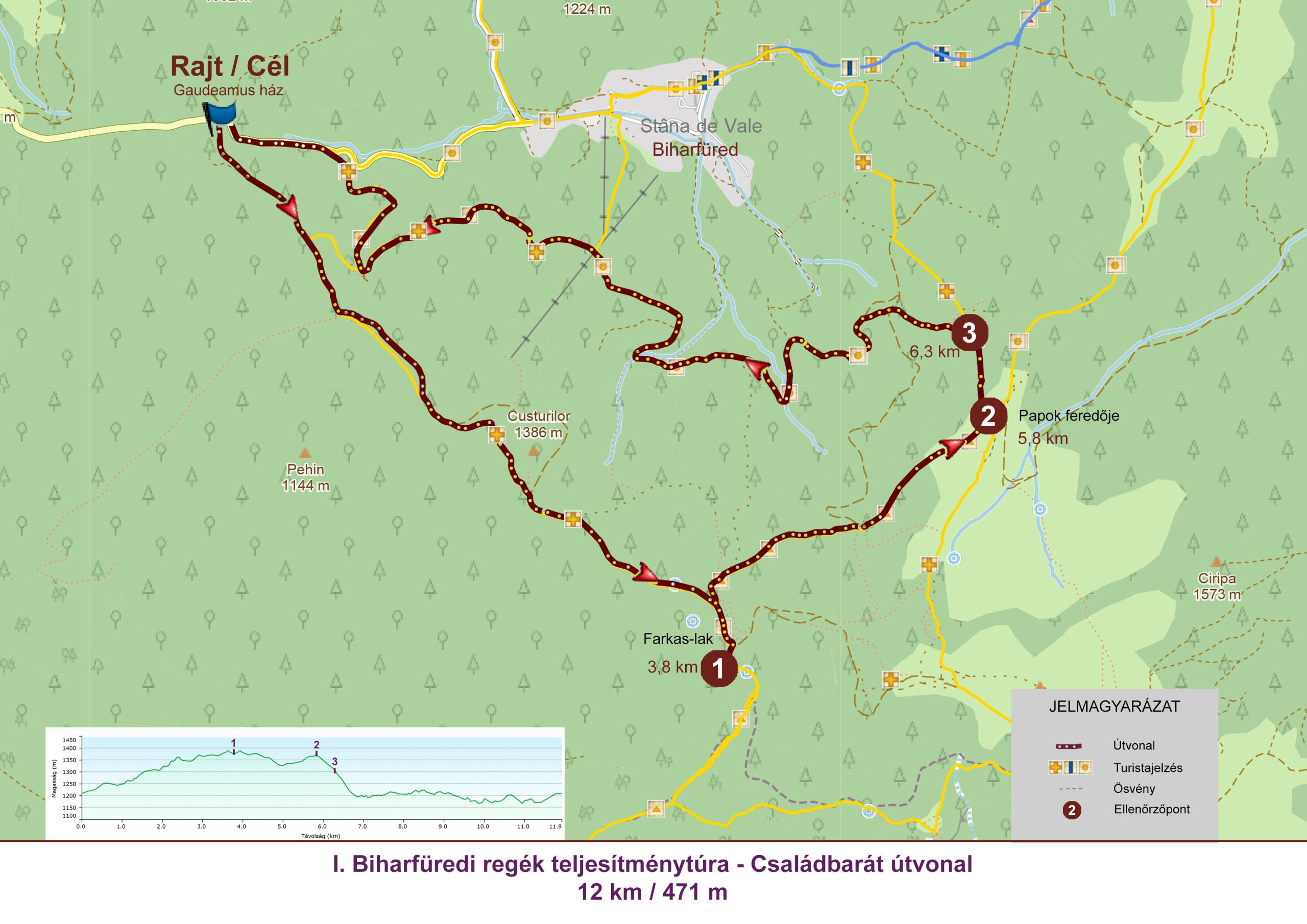 Terkep 12km utvonal